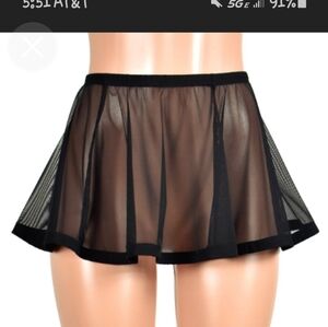 Sheer Black Mini Skirt For Festivals Or Coverup